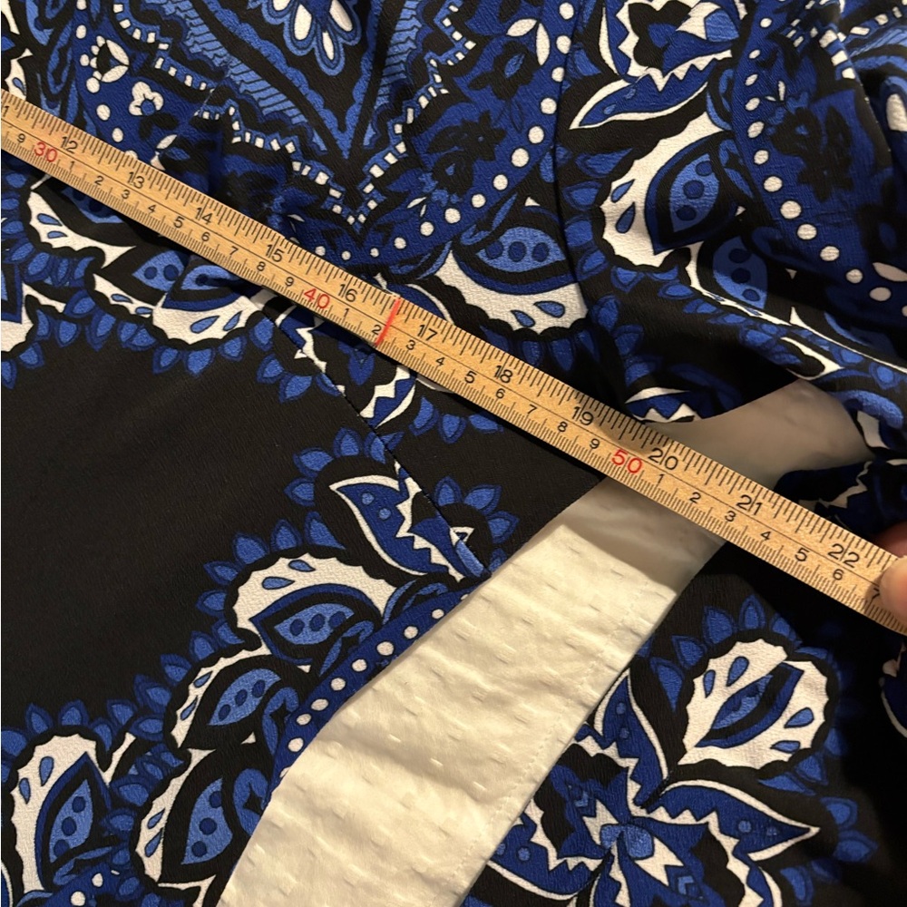 INC International Concepts Blue and Black Long Sleeve Dress Large - Picture 7 of 9
